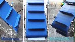 蓝色PVC环形挡板输送带案例视频